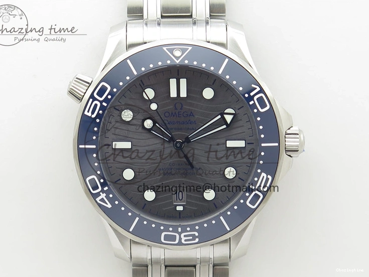 0324 Seamaster Diver 300M ORF 1:1 Best Edition Blue Ceramic Gray Dial on SS Bracelet A HighQuality 7867